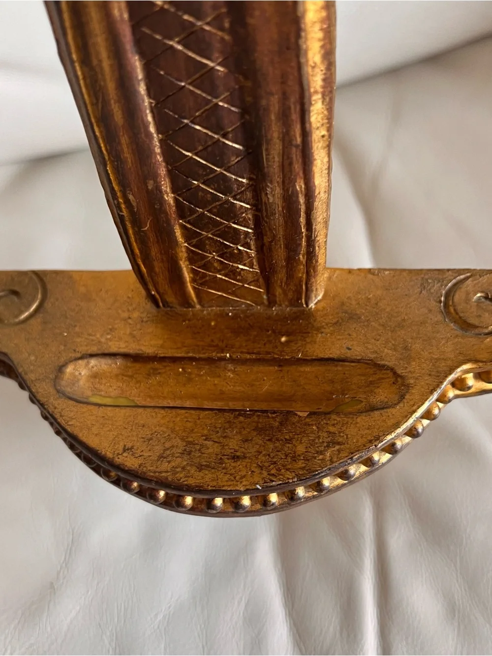 Neoclassical Plate Holder 24” Gold Decorative Hanging Wall Decor Vintage Style